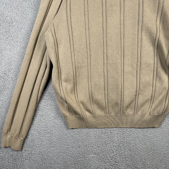 Arnold Palmer Sweater Mens Size XL Camel Brown Cardigan VTG Loose Fit Old Money - Picture 7 of 14